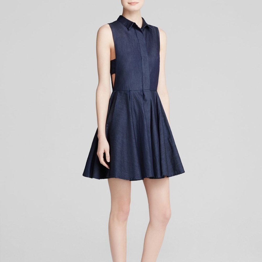 A.C.E. Jules Pleated Cut Oout Panel Shirtdress - L